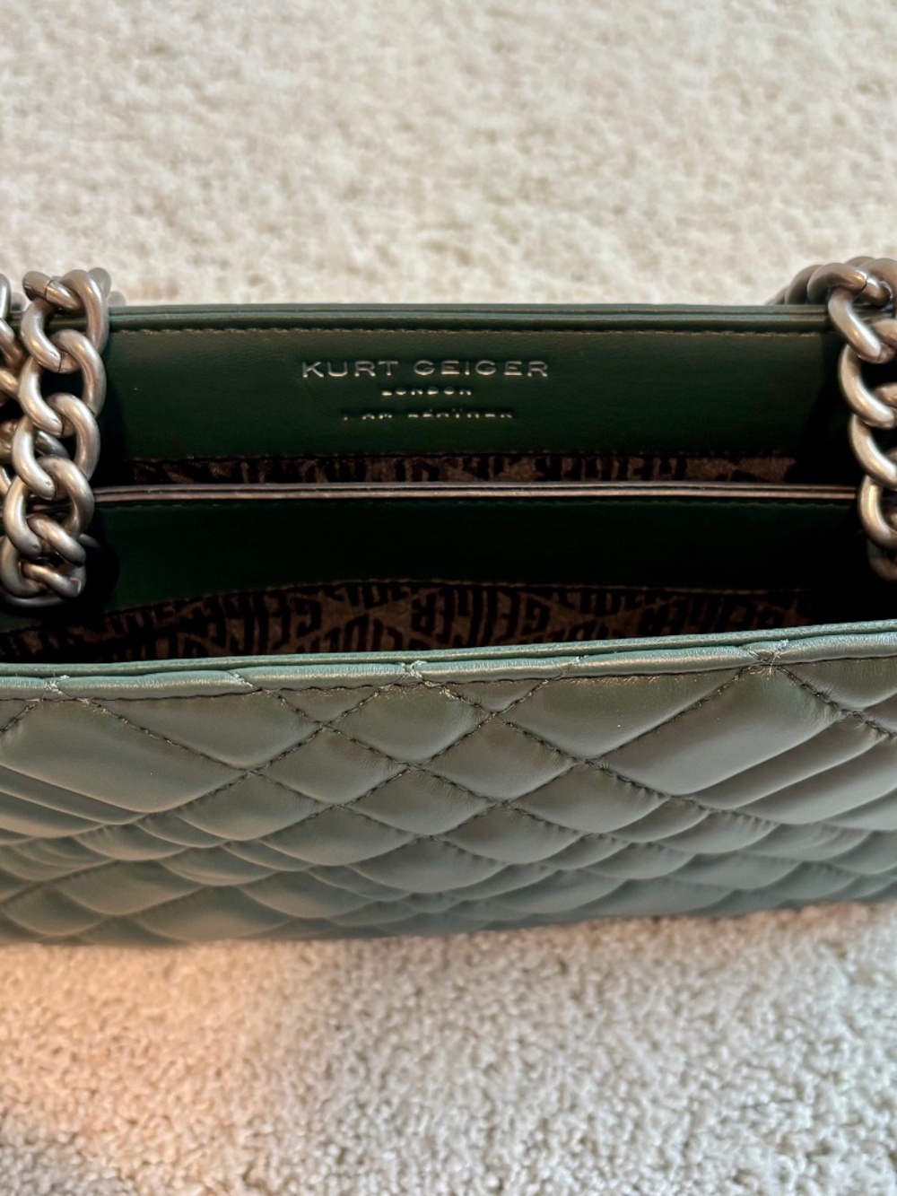 Kurt Geiger London Brixton Bag in Dark Green Leather - Picture 4 of 7